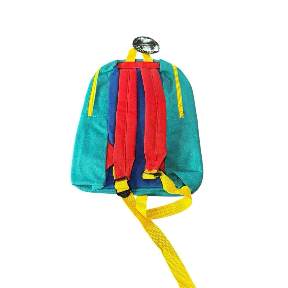 NEW vintage 80s 90s theme toddler pre k backpack‎ bus school apple SAFARI KIDS